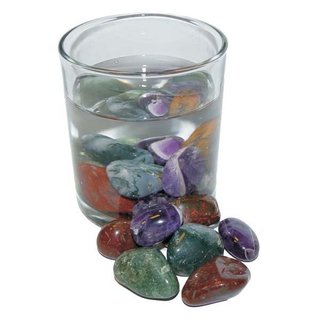 Wassersteine 200 g Trommelsteine Edelsteinwasser Mischung Amethyst, Moosachat, Jaspis