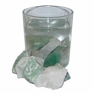 GRÜNPFLANZEN - Wassersteine ca. 200 g Edelsteinwasser Bergkristall und Aventurin