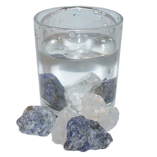 Edelsteinwasser ca.200 g Wassersteine Mischung Natur Rohsteine  Bergkristall und Sodalith