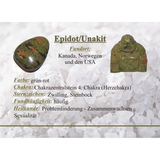 Edelsteinkarten- Epidot Unakit