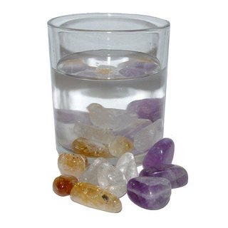 Edelsteinwasser Wassersteine ca. 200 g Mischung Trommelsteine: Amethyst , Citrin und Bergkristall