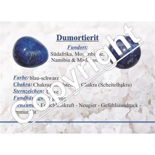 Dumortierit flach Trommelstein gebohrt als Anhnger ca. 30 x 20 mm mit schwarzem Textilband