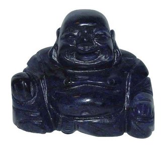 Dumortierit Buddha aus echtem Edelstein Happy Buddha sitzend ca. 50 x 40 mm
