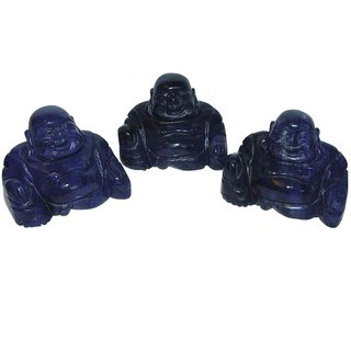 Dumortierit Buddha aus echtem Edelstein Happy Buddha sitzend ca. 50 x 40 mm