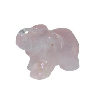 Rosenquarz Elefant ca. 20 x 30 mm als Glcksbringer mit Rssel nach oben
