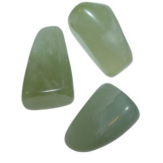 Jade / Serpentin hellgrn Trommelstein XL Handschmeichler Wasserstein ca. 35 mm