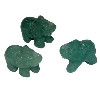 Aventurin grn Elefant aus echtem Edelstein ca. 30 x 25 mm mit Rssel nach oben Glcksbringer