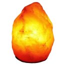 2,0 - 3,0 kg Salzlampe Bosalla® mit Palisander-Holz Sockel, Salz Leuchte mit XXL 500 cm Kabel weiß