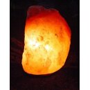 2,0 - 3,0 kg Salzlampe Bosalla® mit Palisander-Holz Sockel, Salz Leuchte mit XXL 500 cm Kabel weiß