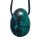 Chrysokoll Anhänger flacher Trommelstein ca. 30 x 20 mm in Tropfen Form mit Bohrung: ca. 2,5 mm