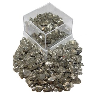 Pyrit kleine Kristalle auch Katzengold genannt in Box ideal Schatzsuche Sandkasten
