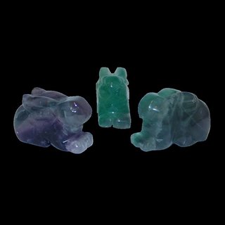 Fluorit Hase Hschen grn lila ca.50 x 30  mm Edelstein, Glcksbringer