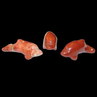 Jaspis Rot Delfin Delphin ca. 30 x 10  mm