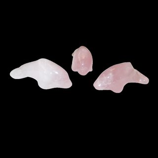 Rosenquarz Delfin ca. 40  x 12,5  mm schner kleiner Glcksbringer