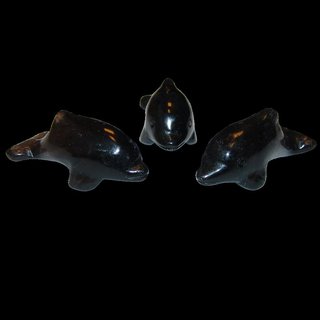 Obsidian schwarz Delfin / Delphin ca. 50  x 18  mm