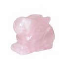 Rosenquarz Hase - Häschen ca. 30 x 22  mm  schöner kleiner Glücksbringer
