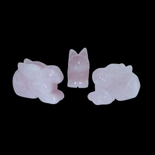 Rosenquarz Hase - Hschen ca. 50  x 30  mm schner kleiner  Glcksbringer