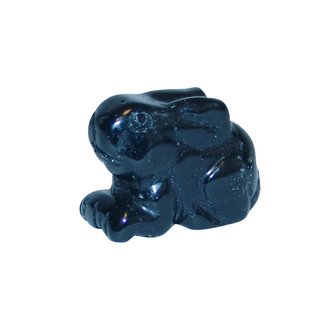 Obsidian schwarz Hase - Hschen ca. 30  x 22  mm