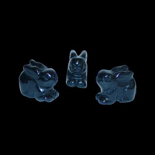 Obsidian schwarz Hase - Hschen ca. 30  x 22  mm
