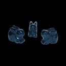 Obsidian schwarz Hase - Häschen ca. 30  x 22  mm