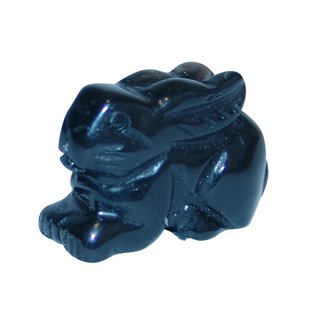Obsidian schwarz Hase - Häschen ca. 35 x 25 mm