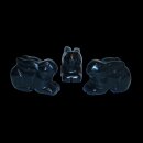 Obsidian schwarz Hase - Häschen ca. 50  x 30  mm