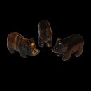 Tigerauge Schwein - Glücksschwein  ca. 50 x 30 mm