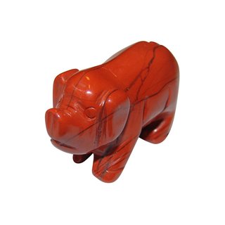 Jaspis Rot Schwein - Glcksschwein ca. 50 x 30 mm