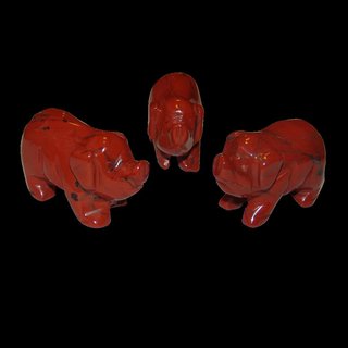 Jaspis Rot Schwein - Glcksschwein ca. 50 x 30 mm