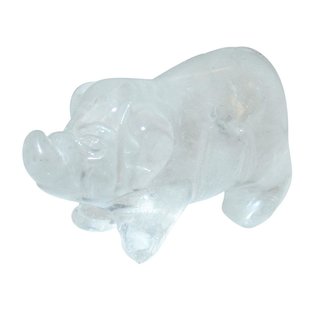 Bergkristall Schwein - Glücksschwein ca. 50 x 30  mm Edelstein, Glücksbringer