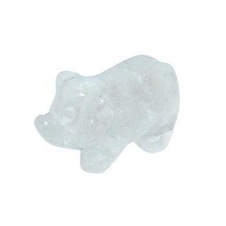 Bergkristall Schwein - Glücksschwein ca. 40 x 20  mm Edelstein, Glücksbringer