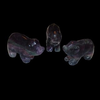 Fluorit Schwein - Glcksschwein grn lila ca.50 x 30  mm Edelstein, Glcksbringer