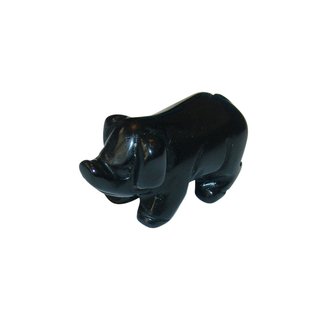 Obsidian schwarz Schwein - Glücksschwein ca. 40 x 20  mm
