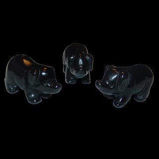 Obsidian schwarz Schwein - Glcksschwein ca. 40 x 20  mm