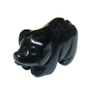 Obsidian schwarz Schwein - Glcksschwein ca. 30 x 20  mm