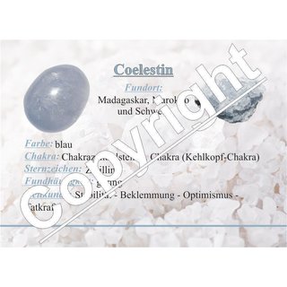 Coelestin Handschmeichler Trommelstein Wasserstein ca. 15 - 20  mm