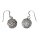 Operculum (Shiva - Auge) 925er Silber Ohrringe - Ohrhänger rund mit Blume des Lebens  ca. 10  mm