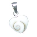 Operculum (Shiva - Auge) 925er Silber Herz Anhänger beidseitig tragbar ca. 10  x 10  mm mit Öse.