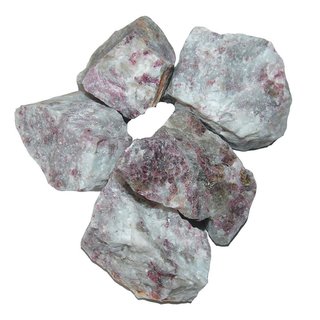 500 Gramm Turmalin rot - rosa Rubelit in Matrix Rohsteine ca. 50 - 70  mm