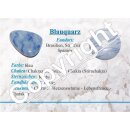 Blauquarz Anhänger Free Form frontal gebohrt ca. 40 x 30 mm, Bohrung ca. 3 mm