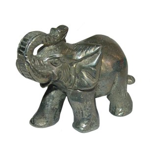 Pyrit Elefant XL  auch Katzengold genannt mit Rüssel nach oben ca.75 x 55 mm