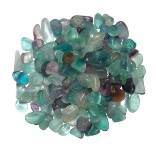 Fluorit grün - lila 100 g kleine Trommelsteine ca.18 - 20 mm