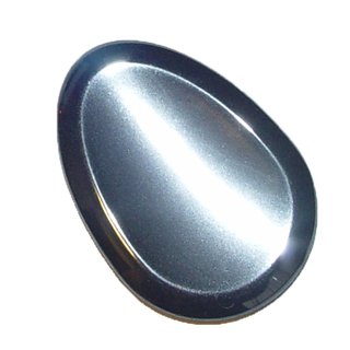 Hmatit Daumenstein flacher Scheibenstein Trommelstein mit Mulde ca. 45 mm