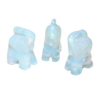 Opalith Elefant mini Figur Miniatur ca. 20 x 15 mm