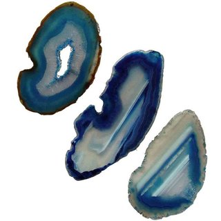 Achatscheibe blau schön transparent mini Länge ca. 50 - 70 mm