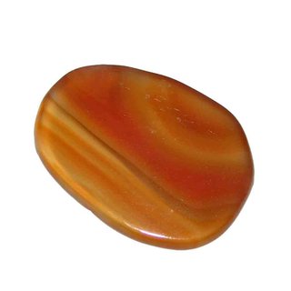 Achat - Carneol farben flacher Trommelstein Massagestein zum Auflegen ca. 55 x 40 mm