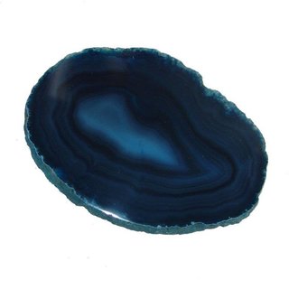 Achatscheibe blau schön transparent groß Länge ca. 100 - 120 mm Breite ca. 85 - 90 mm