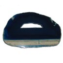 Achatscheibe blau schön transparent groß Länge ca. 100 - 120 mm Breite ca. 85 - 90 mm