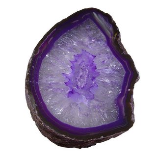 Achat lila Hälfte einer Geode Größe L: ca. 75 - 90 mm aufgeschnitten, poliert und coloriert