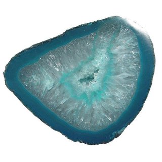 Achat petrol blau Hälfte einer Geode Größe L: ca. 75-90 mm aufgeschnitten, poliert und coloriert